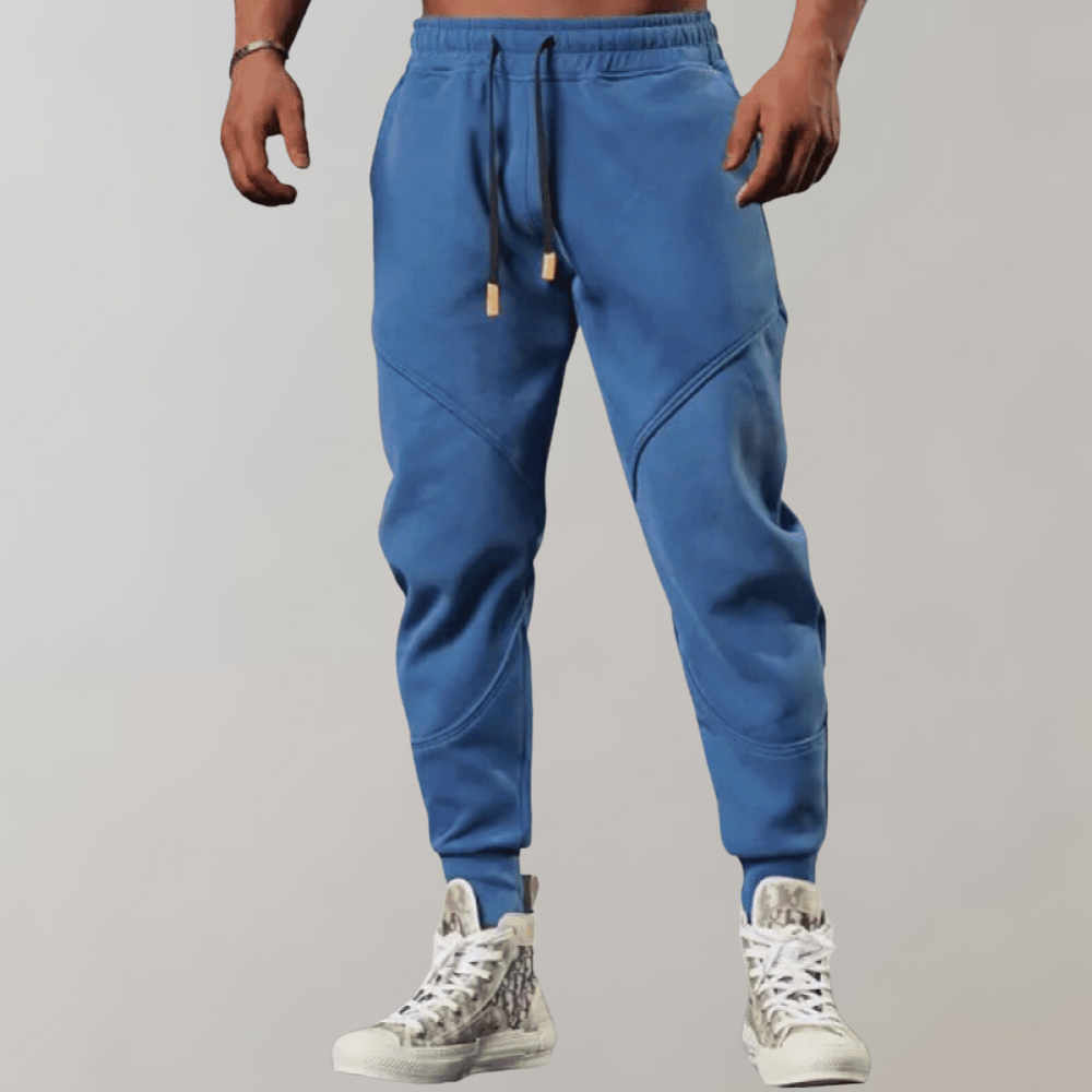Jogger – bequeme Jogginghose für Herren mit elastischem Bund und Kordelzug-Blau-M-Chaps Herrenmode