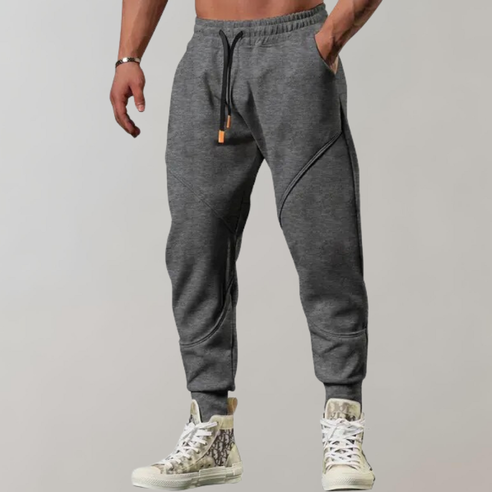 Jogger – bequeme Jogginghose für Herren mit elastischem Bund und Kordelzug-Dunkelgrau-M-Chaps Herrenmode