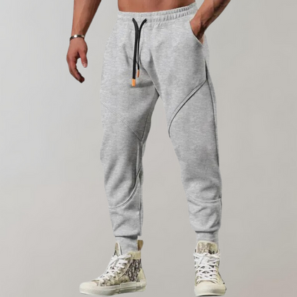 Jogger – bequeme Jogginghose für Herren mit elastischem Bund und Kordelzug-Hellgrau-M-Chaps Herrenmode