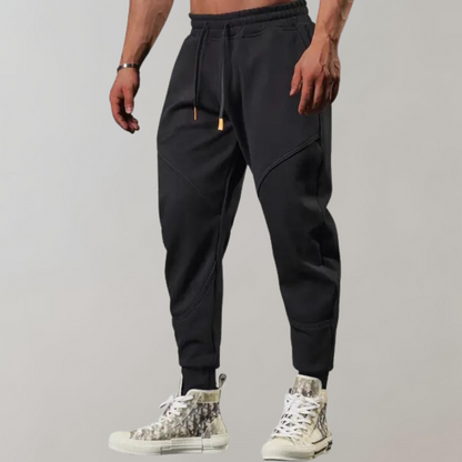Jogger – bequeme Jogginghose für Herren mit elastischem Bund und Kordelzug-Schwarz-M-Chaps Herrenmode