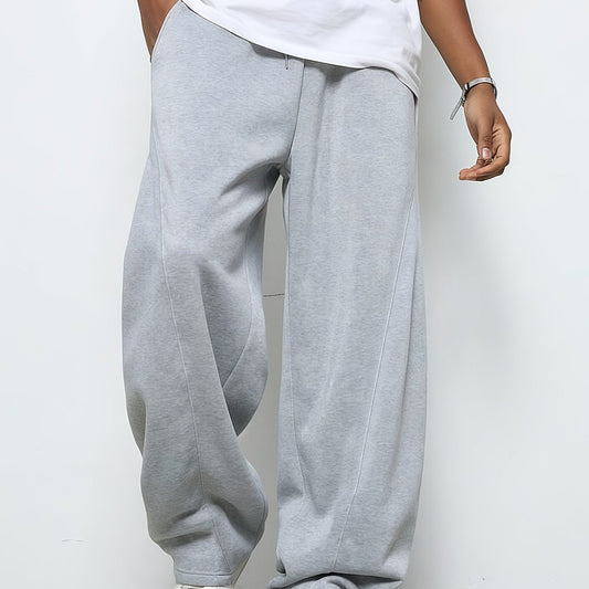 Jogger mit geradem Bein | Baggy | Kordelzug | Sweatpants | Jogger für Männer-Hellgrau-S-Chaps Herrenmode