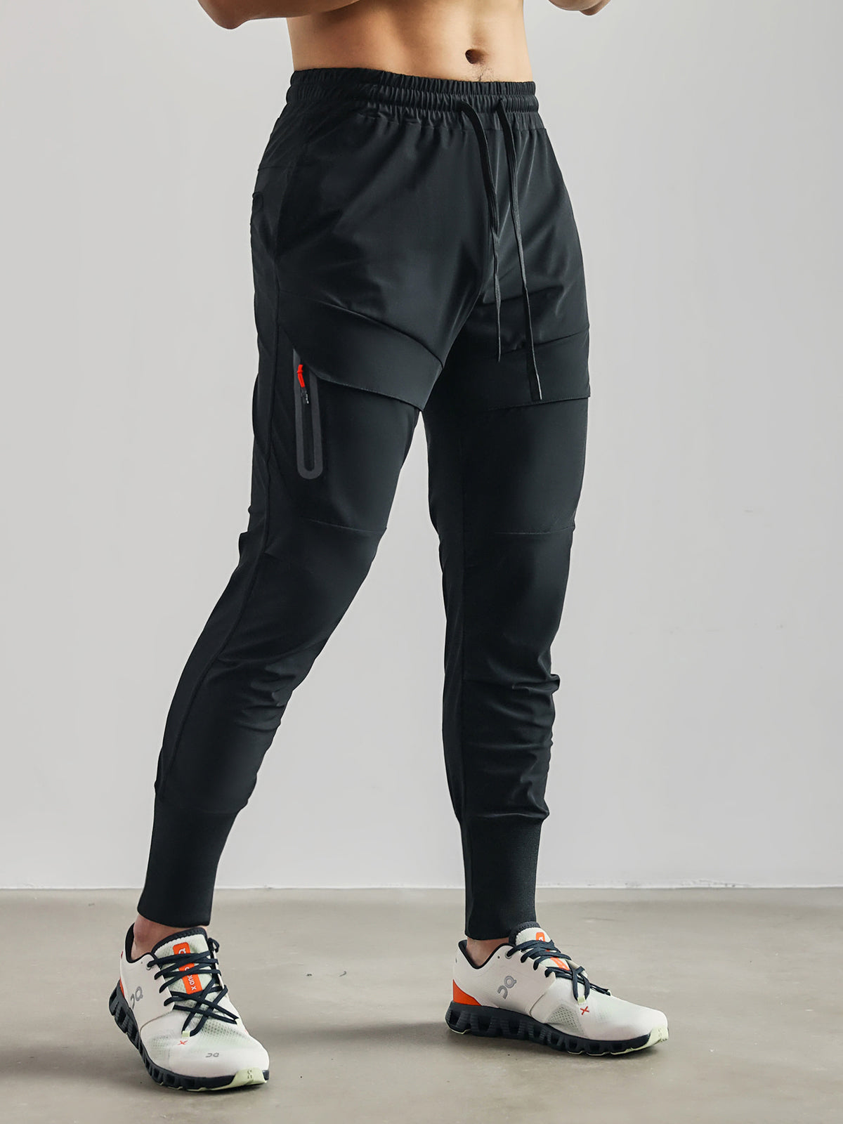 Jogginghose – Herren-Jogginghose mit elastischem Bund und Stretchanteil-Schwarz-S-Chaps Herrenmode