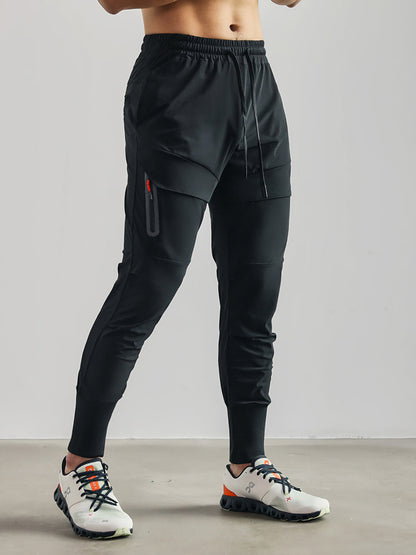 Jogginghose – Herren-Jogginghose mit elastischem Bund und Stretchanteil-Schwarz-S-Chaps Herrenmode