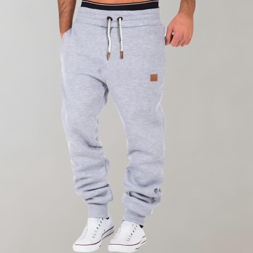 Jogginghose für Herren – Kordelzug – elastischer Bund – Jogginghose-Grau-S-Chaps Herrenmode