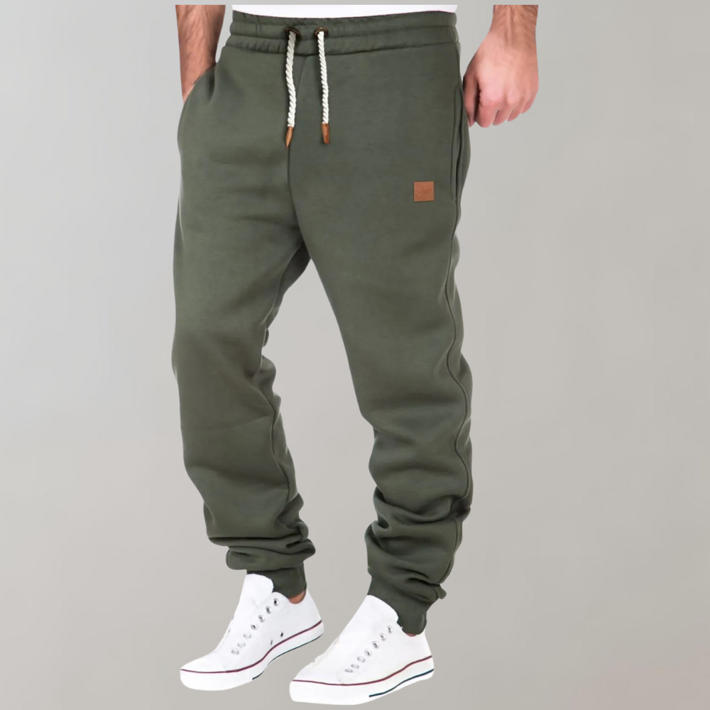 Jogginghose für Herren – Kordelzug – elastischer Bund – Jogginghose-Grün-S-Chaps Herrenmode