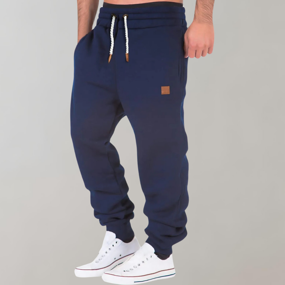 Jogginghose für Herren – Kordelzug – elastischer Bund – Jogginghose-Marineblau-S-Chaps Herrenmode
