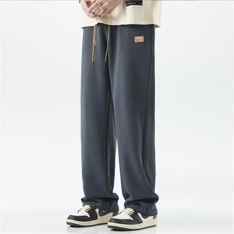 Jogginghose mit geradem Bein – Lässige Freizeithose mit Kordelzug für Männer-Dunkelgrau-M-Chaps Herrenmode