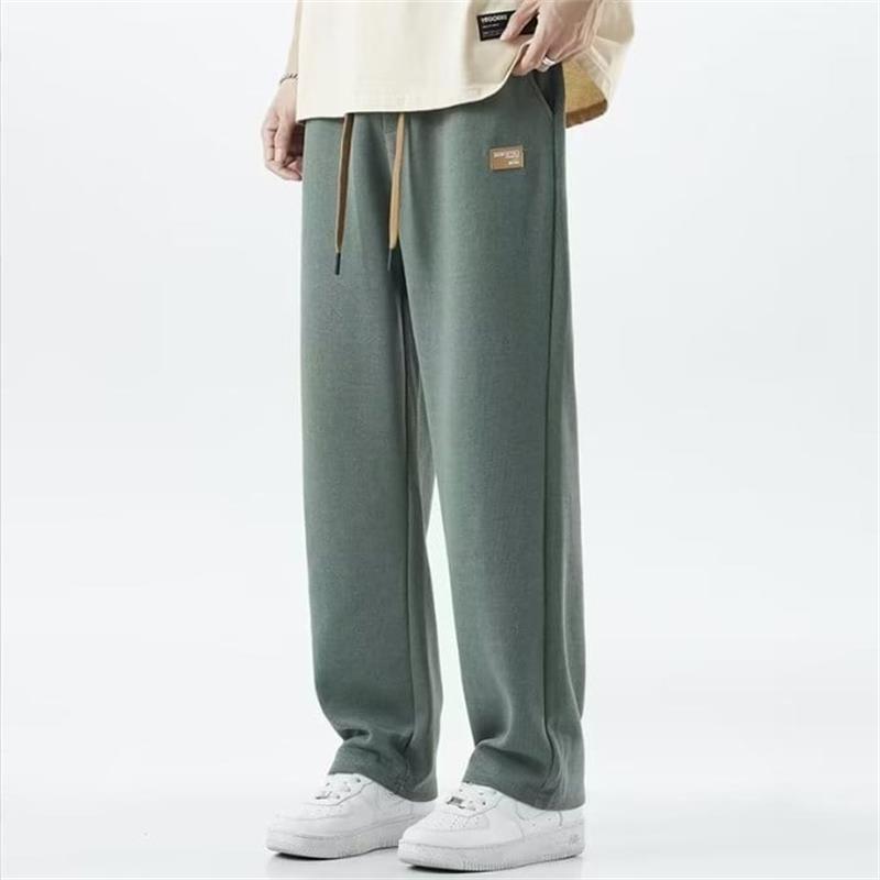 Jogginghose mit geradem Bein – Lässige Freizeithose mit Kordelzug für Männer-Grün-M-Chaps Herrenmode