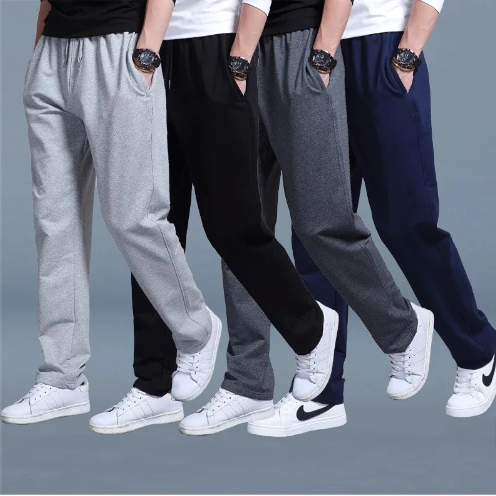 Jogginghosen für Herren – mit Kordelzug – Trainingsanzughosen – Jogginghosen mit geradem Bein – Trainingshosen-Chaps Herrenmode