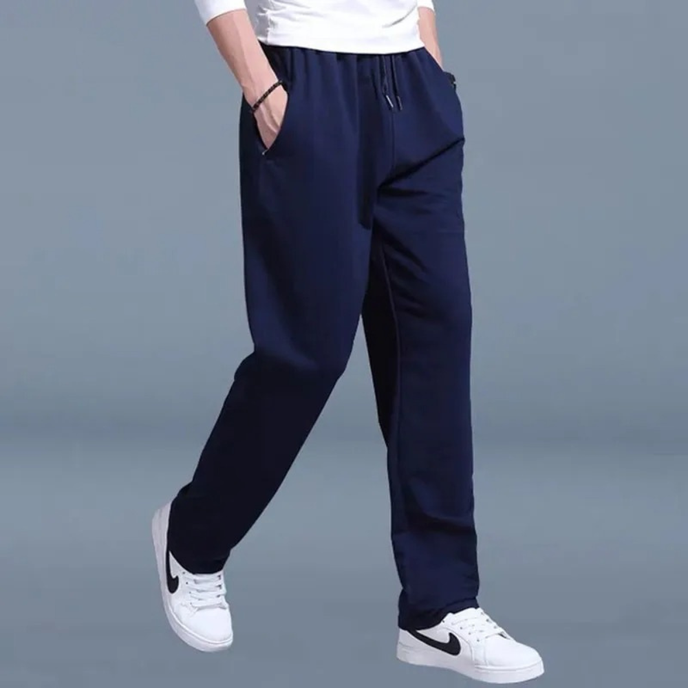 Jogginghosen für Herren – mit Kordelzug – Trainingsanzughosen – Jogginghosen mit geradem Bein – Trainingshosen-Dunkelblau-M-Chaps Herrenmode
