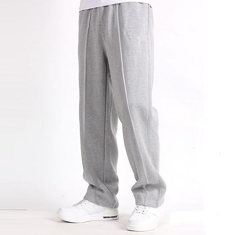 Jogginghosen mit geradem Bein | Lässig | Locker sitzend | Sweatpants | Jogginghosen für Männer-Hellgrau-S-Chaps Herrenmode