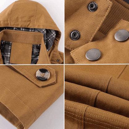 Kapuzenjacke - Winddichte einreihige Jacke mit Reißverschluss für Männer-Chaps Herrenmode