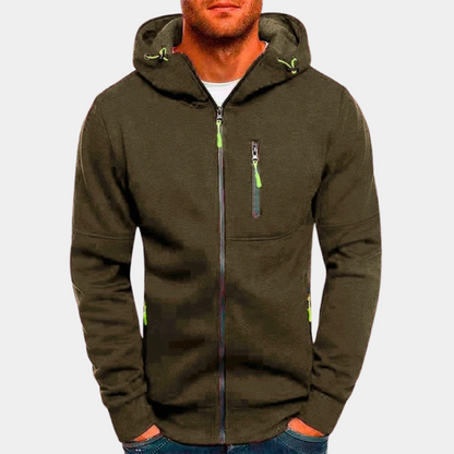 Kapuzenjacke mit Reißverschluss | Warm | Taschen | Kapuzenjacke mit Reißverschluss | Herren-Kapuzenjacke-Olivgrün-S-Chaps Herrenmode