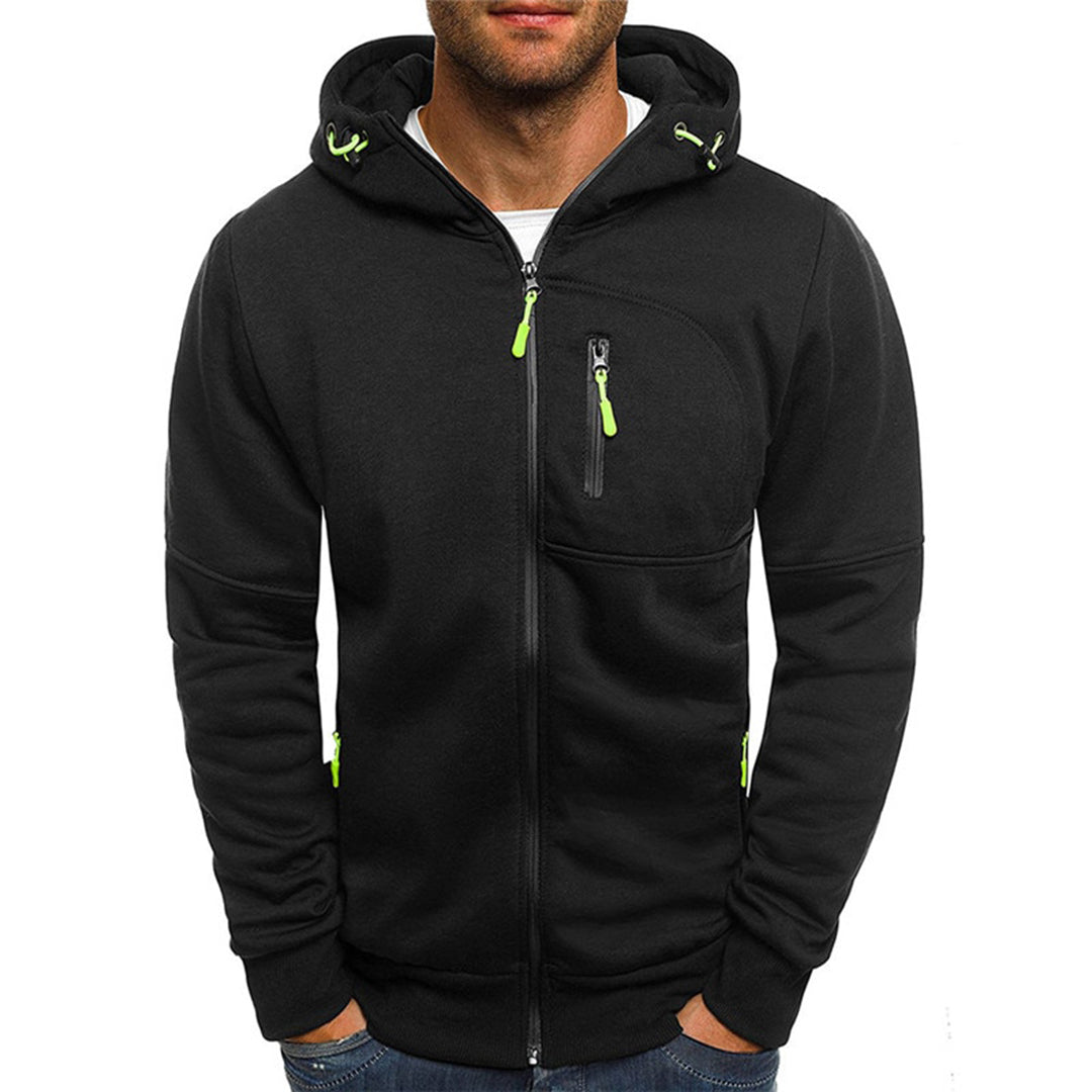 Kapuzenjacke mit Reißverschluss | Warm | Taschen | Kapuzenjacke mit Reißverschluss | Herren-Kapuzenjacke-Schwarz-S-Chaps Herrenmode