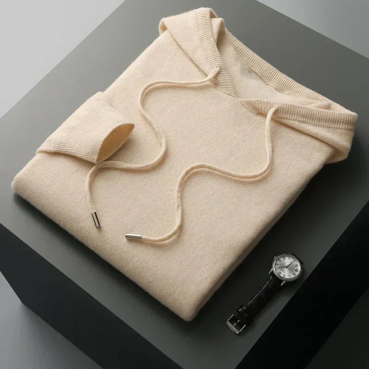Kapuzenpulli - Einfacher Strickpullover für Männer-Beige-S-Chaps Herrenmode