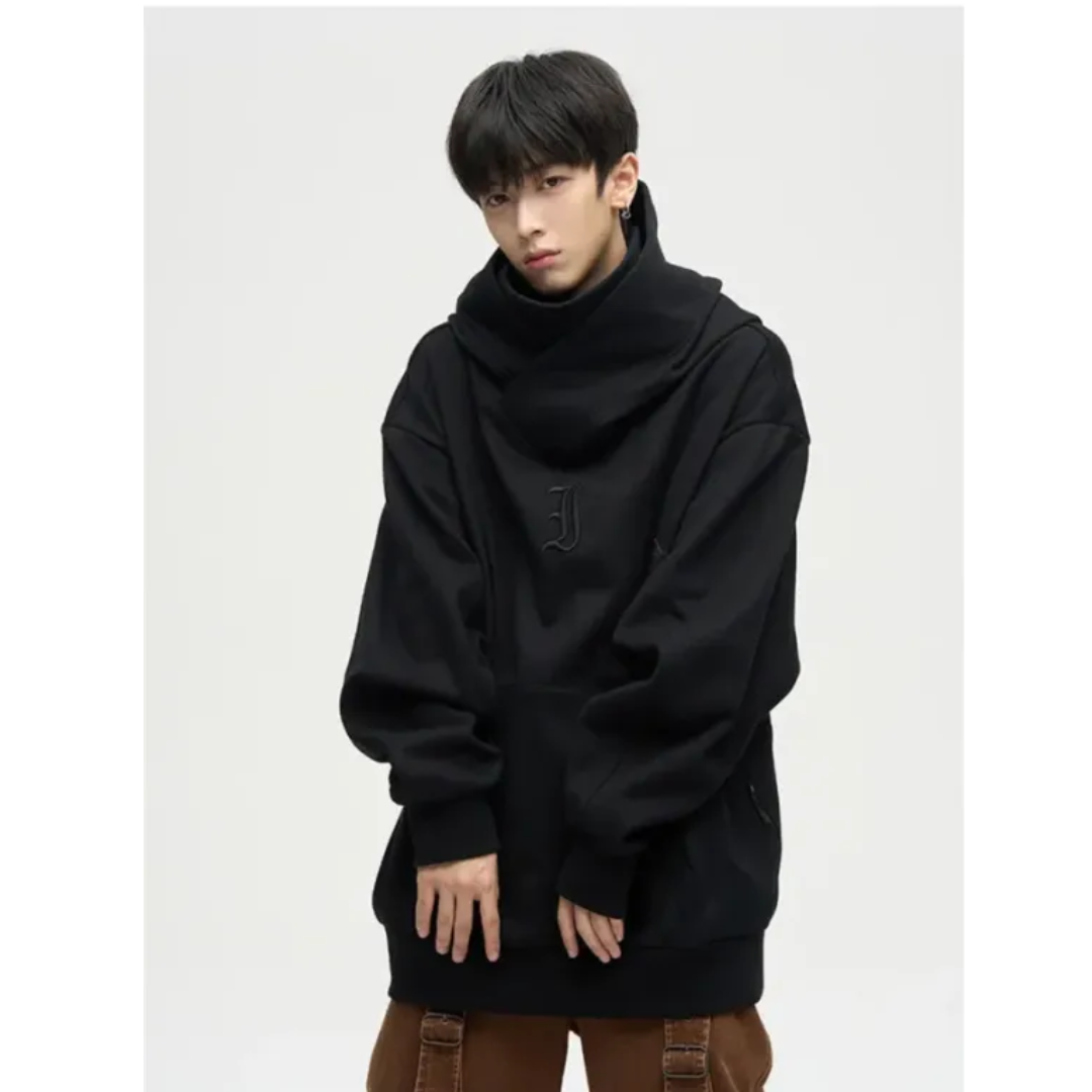 Kapuzenpulli in Übergröße - Warm - Kängurutasche - Pullover Hoodie - Hoodie für Männer-Schwarz-M-Chaps Herrenmode