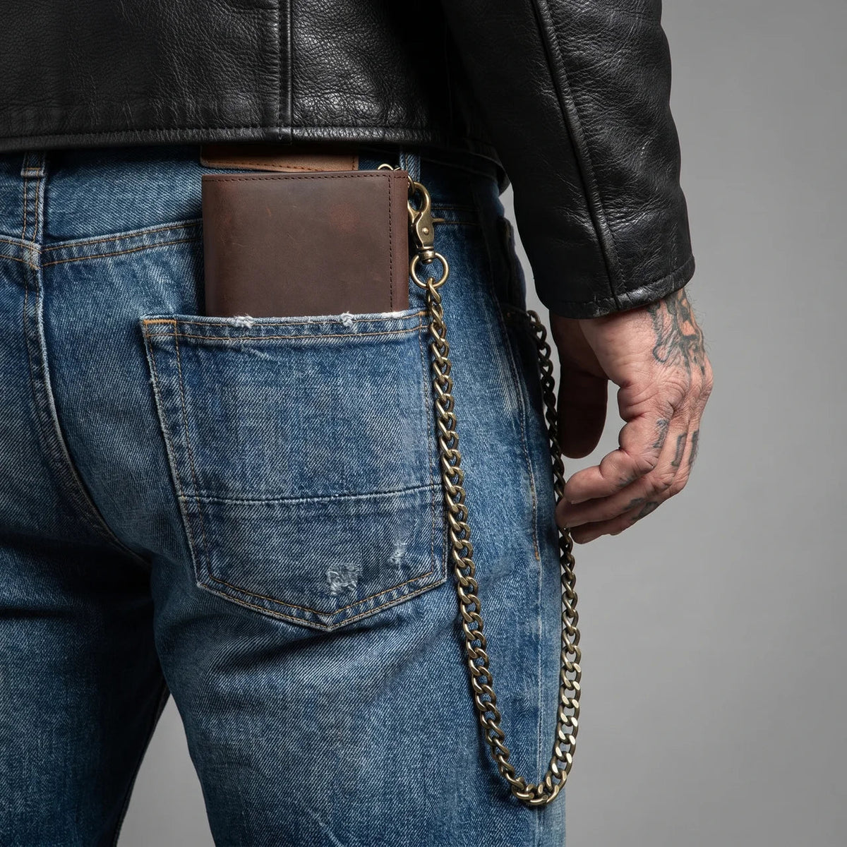 Kettenbörse Herren | Lang | Druckknopf | Kartenfächer-Chaps Herrenmode