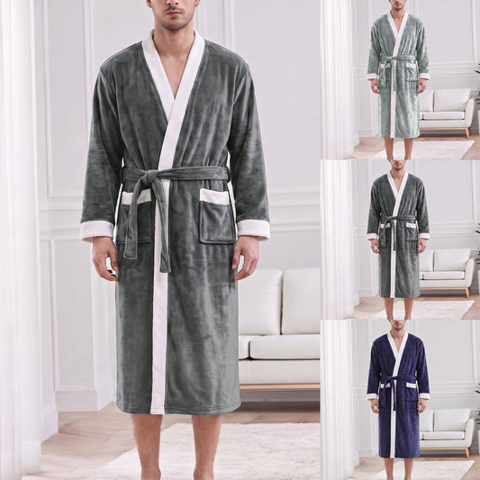 Kimono-Bademantel - Winter - Langer Bademantel - Bademantel für Männer-Chaps Herrenmode