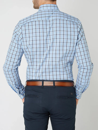 Knopfleiste-Hemd – Herrenhemd mit Kragen und langen Ärmeln mit Karomuster-Chaps Herrenmode