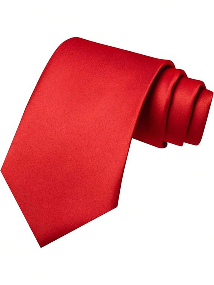 Krawatte Herren | Einfarbig | 8 cm Breite | Business-Rot-Chaps Herrenmode