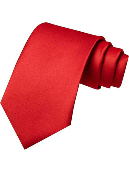 Krawatte Herren | Einfarbig | 8 cm Breite | Business-Rot-Chaps Herrenmode