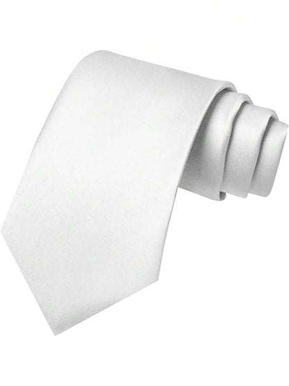Krawatte Herren | Einfarbig | 8 cm Breite | Business-Weiß-Chaps Herrenmode
