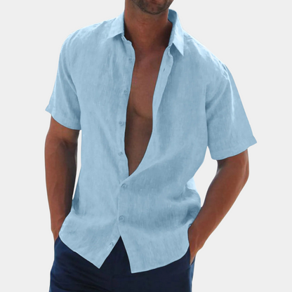 Kurzarmhemd - Leichtes Hemd für Männer mit Knöpfen für den Sommer-Chaps Herrenmode