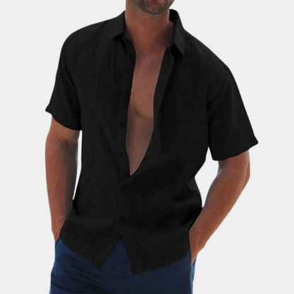 Kurzarmhemd - Leichtes Hemd für Männer mit Knöpfen für den Sommer-Chaps Herrenmode