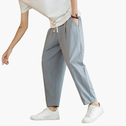 Kurze Hosen – Locker sitzend – Leicht – Baggy-Hosen – Herrenhosen-Grau-L-Chaps Herrenmode