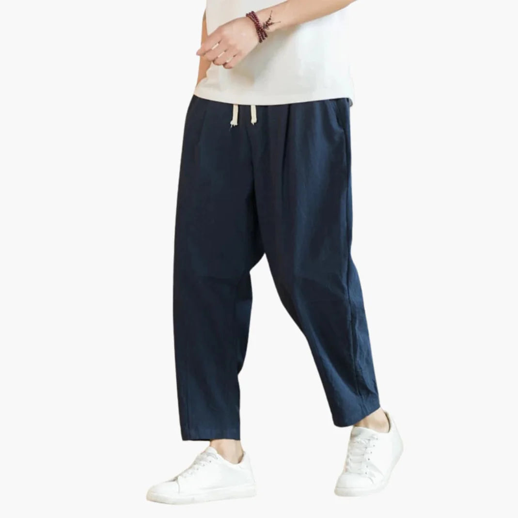 Kurze Hosen – Locker sitzend – Leicht – Baggy-Hosen – Herrenhosen-Marineblau-L-Chaps Herrenmode