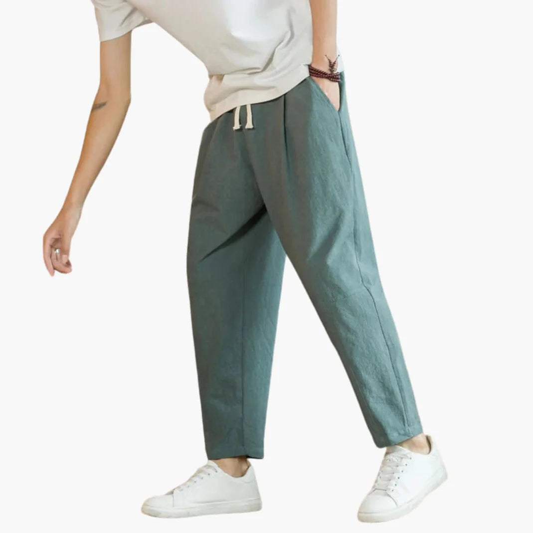Kurze Hosen – Locker sitzend – Leicht – Baggy-Hosen – Herrenhosen-Oliv-L-Chaps Herrenmode