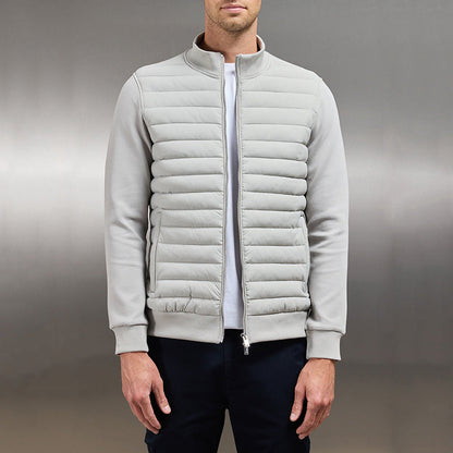 Langarm-Gilet | Reißverschluss | Gefüttert | Sommerjacke | Herrenjacke-Hellgrau-M-Chaps Herrenmode