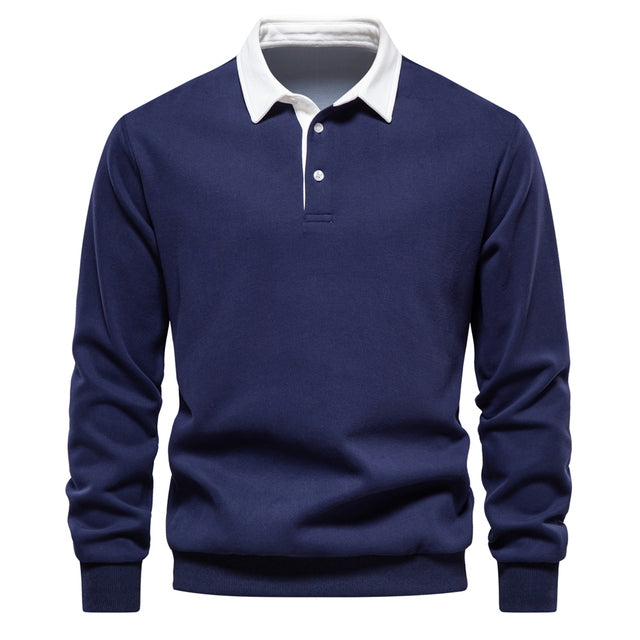 Langarm-Polo | Freizeit | Halbgeknöpft | Pullover-Polo | Herrenbekleidung-Chaps Herrenmode