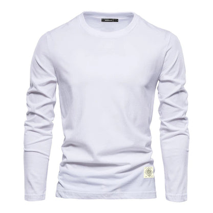 Langarmhemd – Rundhalsausschnitt – Klassisch – Herrenhemd – Herrenbekleidung-Weiß-S-Chaps Herrenmode