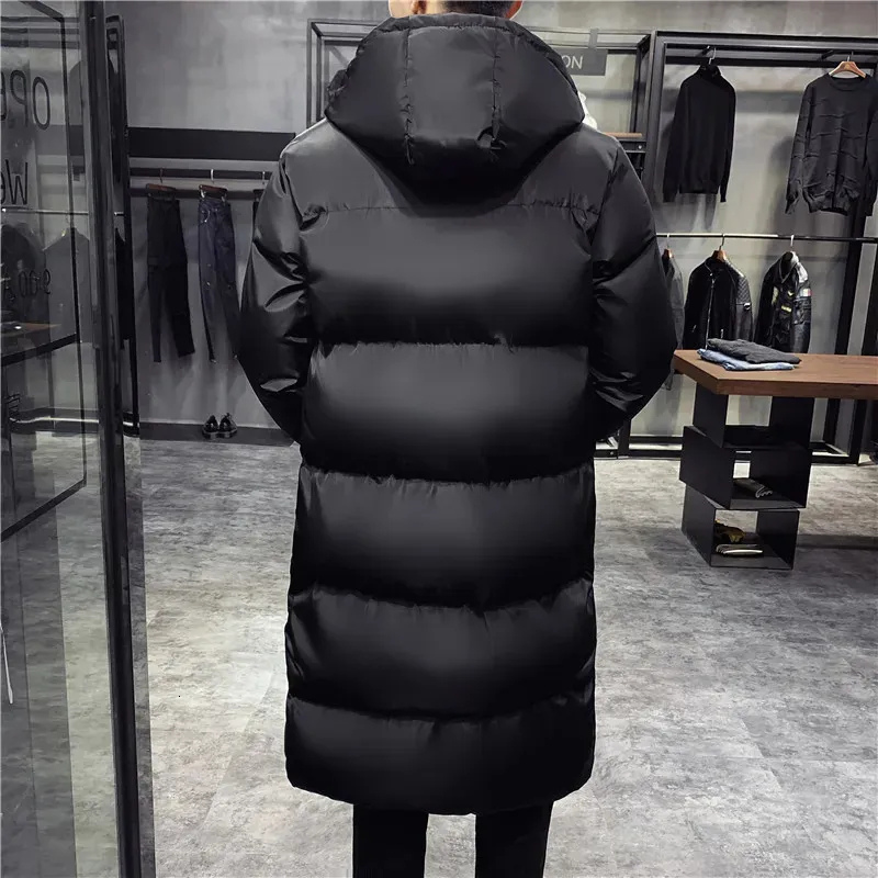 Lange Daunenjacke – Warmer Wintermantel mit Kapuze für Männer-Chaps Herrenmode