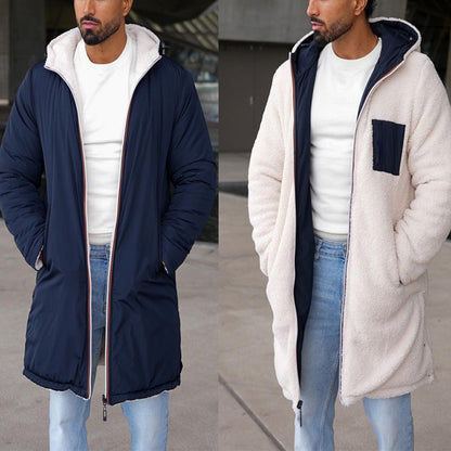 Lange Fleecejacke | Mit Reißverschluss | Mit Kapuze | Winterfleece | Fleecejacke für Männer-Chaps Herrenmode