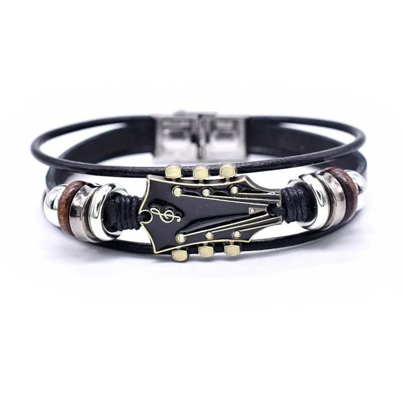 Lederarmband Herren | Gitarrensaiten Design | Verstellbar-Chaps Herrenmode