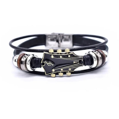 Lederarmband Herren | Gitarrensaiten Design | Verstellbar-Chaps Herrenmode