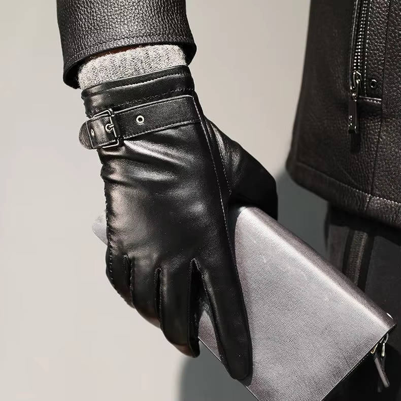 Lederhandschuhe Herren | Lammfell | Touchscreen | Wollfutter-Chaps Herrenmode