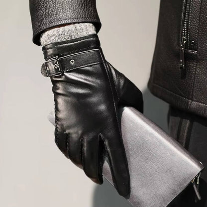 Lederhandschuhe Herren | Lammfell | Touchscreen | Wollfutter-Chaps Herrenmode