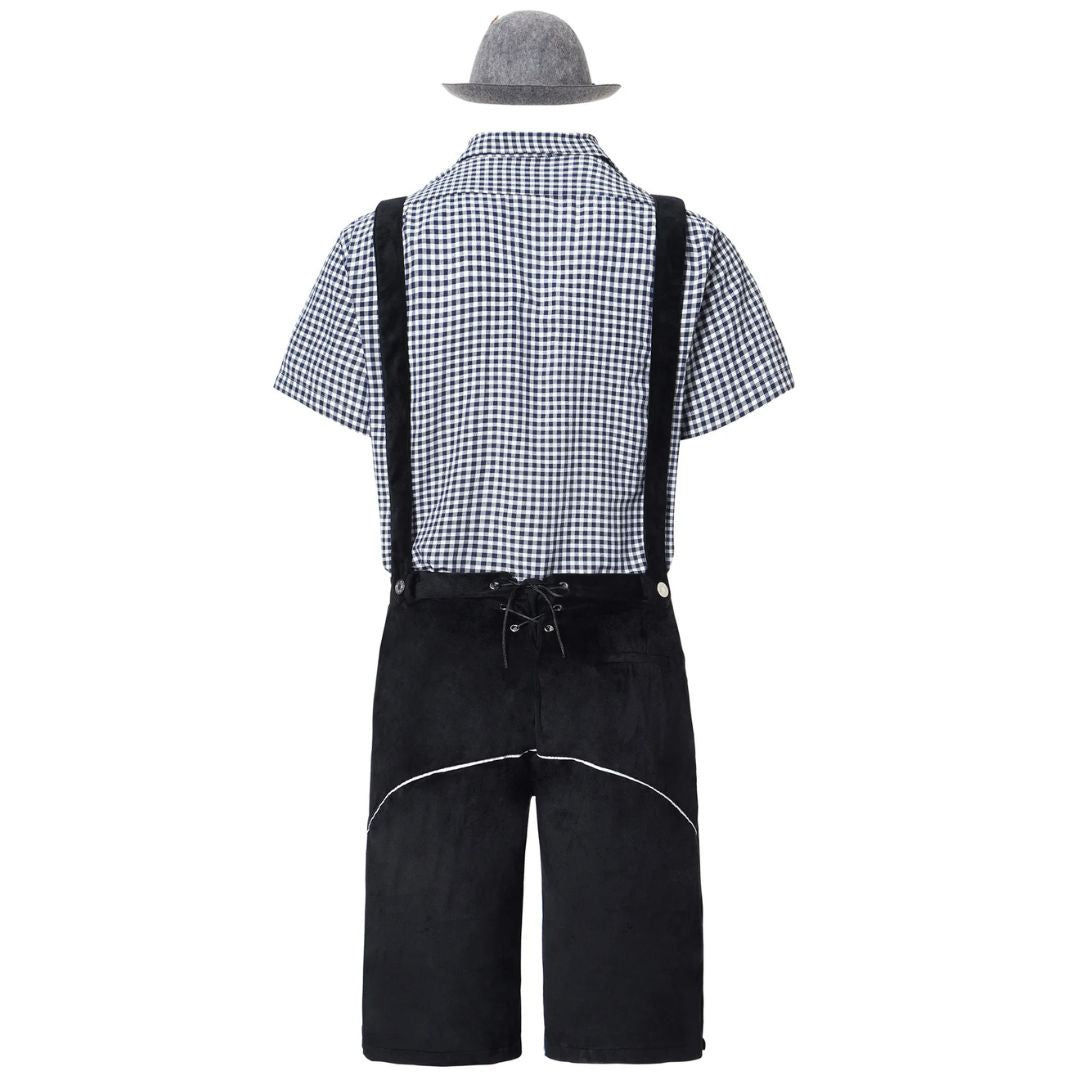 Lederhose Herren - Leder Traditionell Bayerisch Braun Oktoberfest-Chaps Herrenmode