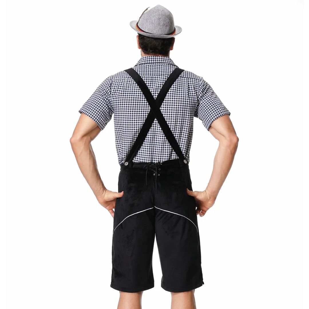 Lederhose Herren - Leder Traditionell Bayerisch Braun Oktoberfest-Chaps Herrenmode