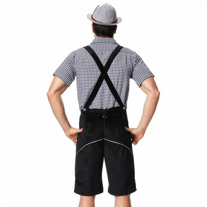 Lederhose Herren - Leder Traditionell Bayerisch Braun Oktoberfest-Chaps Herrenmode