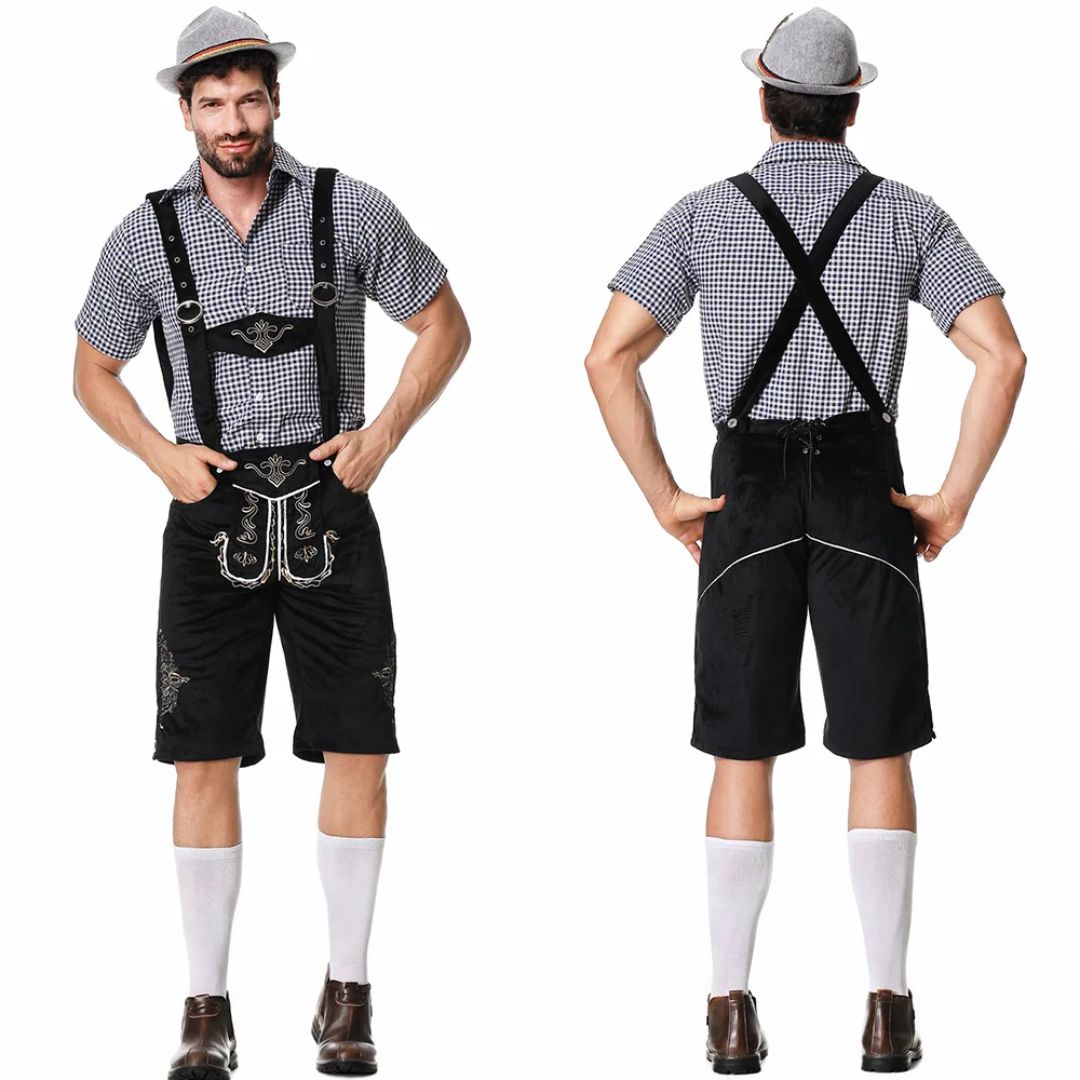 Lederhose Herren - Leder Traditionell Bayerisch Braun Oktoberfest-Chaps Herrenmode