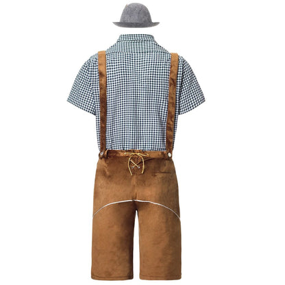 Lederhose Herren - Leder Traditionell Bayerisch Braun Oktoberfest-Chaps Herrenmode