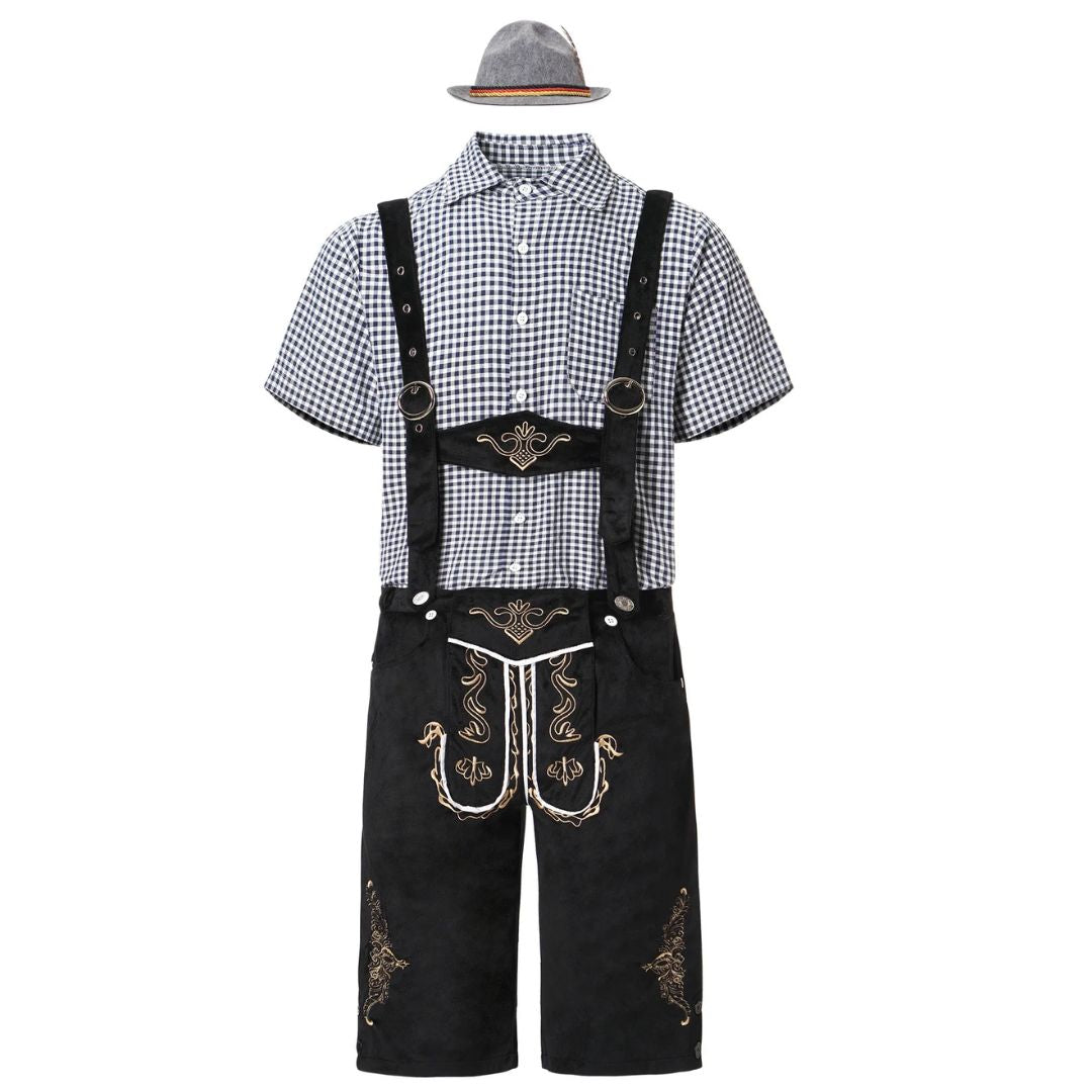 Lederhose Herren - Leder Traditionell Bayerisch Braun Oktoberfest-Chaps Herrenmode