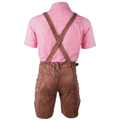 Lederhose Herren - Leder Traditionell Bayerisch Schwarz Oktoberfest-Chaps Herrenmode