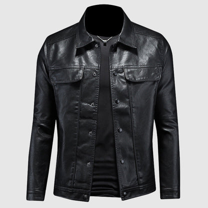 Lederjacke | Kunstleder | Button-Up | Herren Lederjacke | Bikerjacke-Chaps Herrenmode