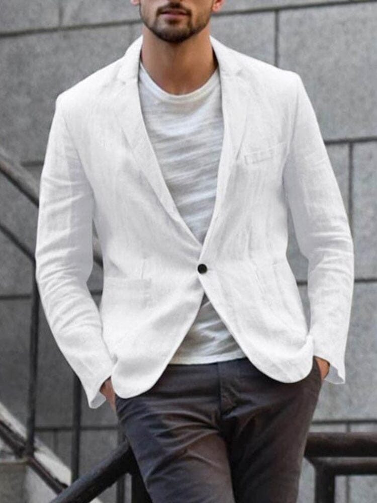 Leinenblazer – Leichte, einreihige Baumwollblazerjacke für Herren-Chaps Herrenmode