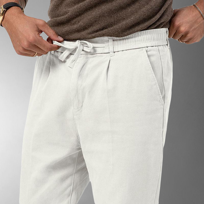 Leinenhose - Herren-Freizeithose aus Leinen mit Kordelzug für den Sommer-Chaps Herrenmode